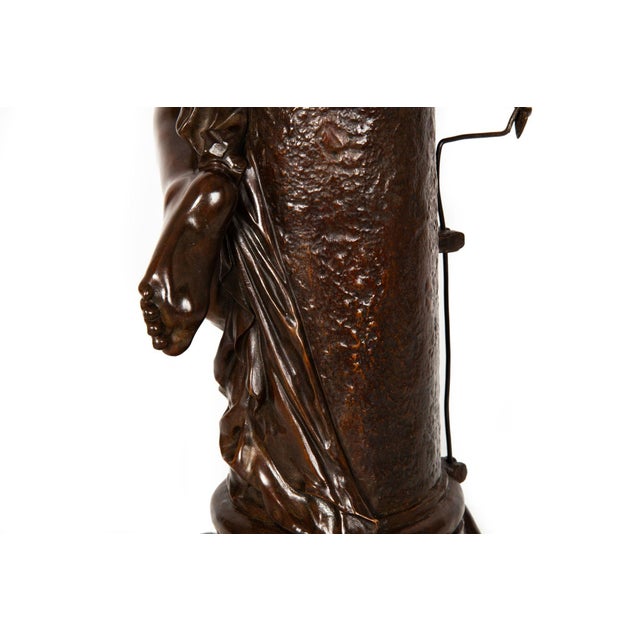 Italian Antique Bronze Sculpture "Genius of Franklin" by Giulio Monteverde For Sale - Image 16 of 18