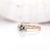 Cute Sapphire Ring W Earth Mined Diamonds in Solid 14k Yellow Gold | Round 4mm, Size 6.75 For Sale In Columbus - Image 6 of 11