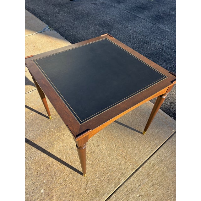 Vintage Leather Top Game & Card Dining Table by Fine Arts Furniture Co. For Sale - Image 10 of 12