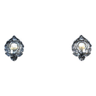 Italian Rococo Revival Zinc Wall Sconces, 1950s, Set of 2 For Sale