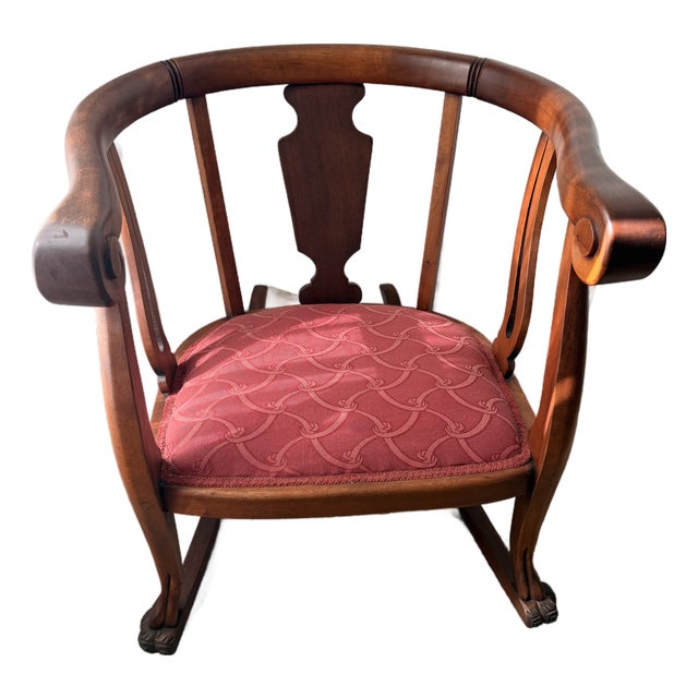 Vintage Regency Style Mahogany Klismos Accent Chair For Sale