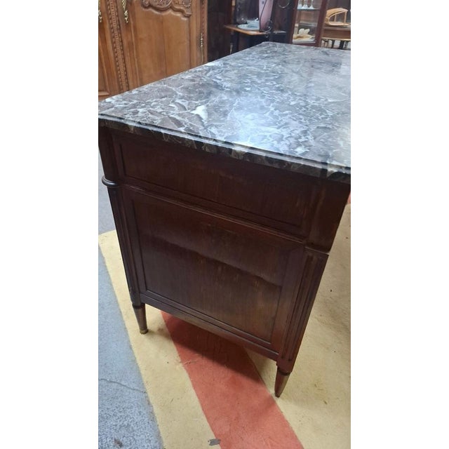 Brown Antique Louis XV Chest of Drawers, 1890s For Sale - Image 8 of 9