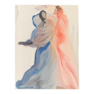 1963 Dalí Divine Comedy Engraving Paradis Chant 18 "Le Réconfort De Béatrice" (The Comfort of Beatrice) For Sale