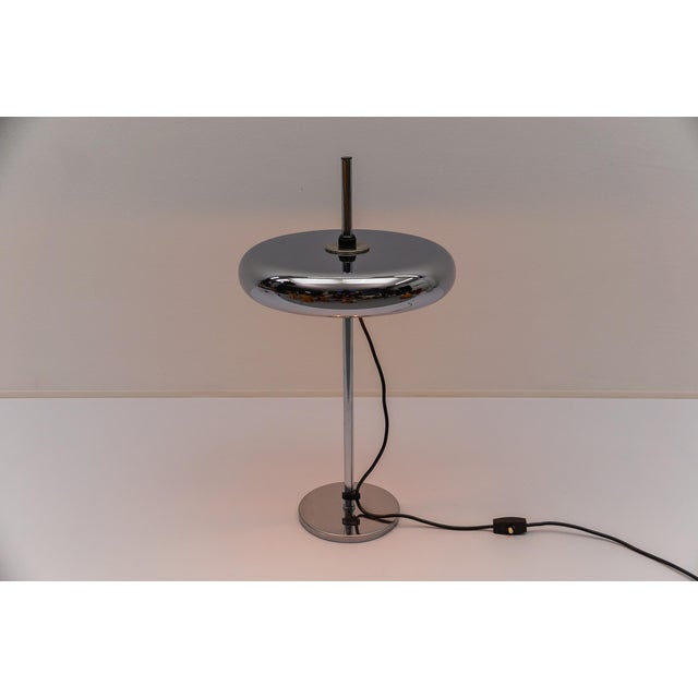 Space Age Chrome Table Lamp, 1960s Germany The lamp needs 2 x E27 Edison screw fit bulb, is wired, and in working...