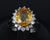 Modern Late 20th Century Gia Yellow Sapphire & 0.48ct Diamond Platinum Ring 7.5g Size 6 For Sale - Image 3 of 18