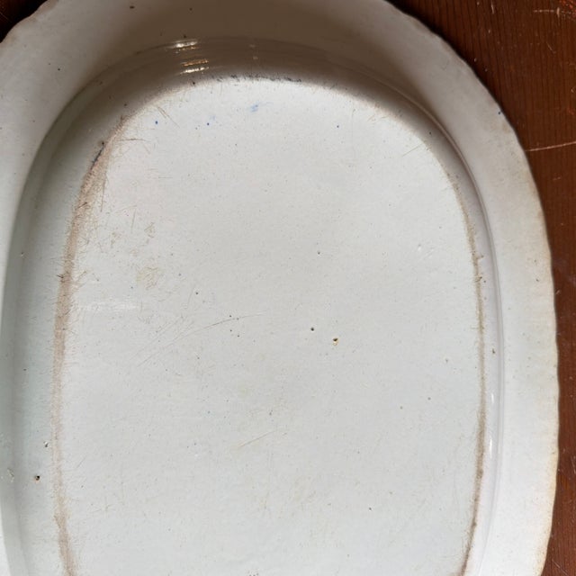 Antique Staffordshire Pearlware Blue Feather Edge Platter, Circa 1820’s For Sale - Image 11 of 12