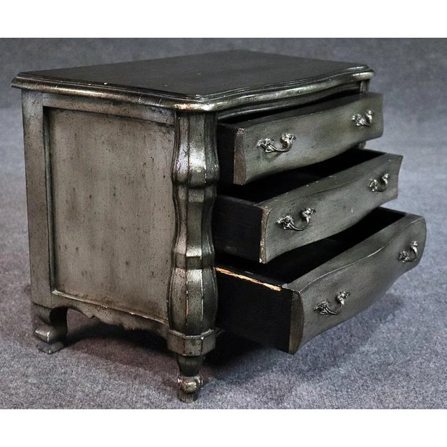 Wood Louis XV Style Distressed Painted Commode For Sale - Image 7 of 9