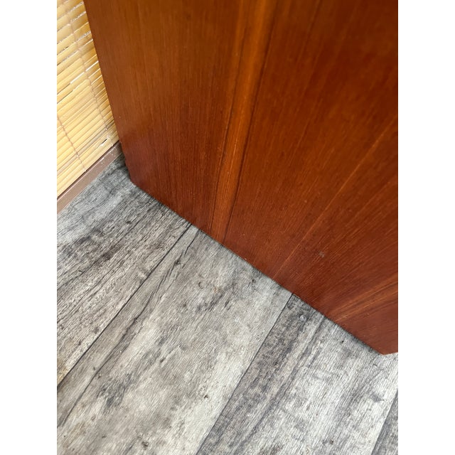 Brown A Pair of Vintage Single-Column Danish Teak Bookcases With Cabinet Storage. Circa 1970s For Sale - Image 8 of 17