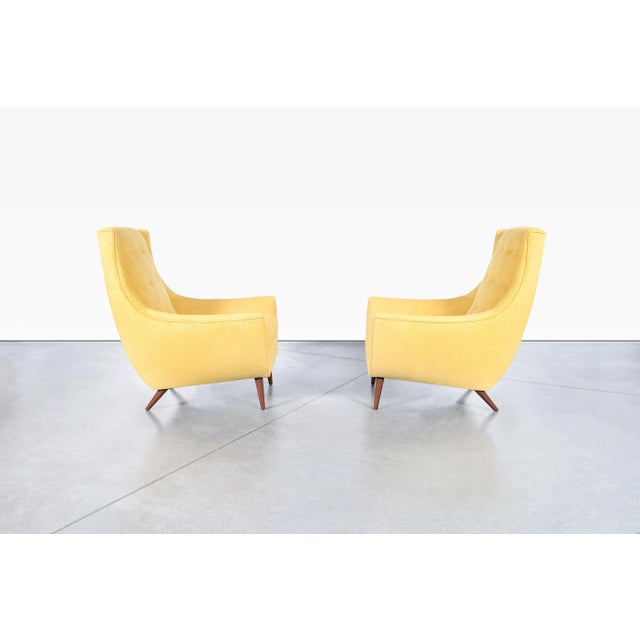 Adrian Pearsall Mid-Century Modern Sculptural Walnut High-Back Lounge Chairs, 1960s For Sale - Image 4 of 12