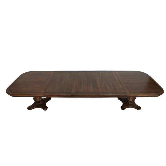 Vintage Century Furniture Double Pedestal Extension Dining Table For Sale - Image 11 of 14