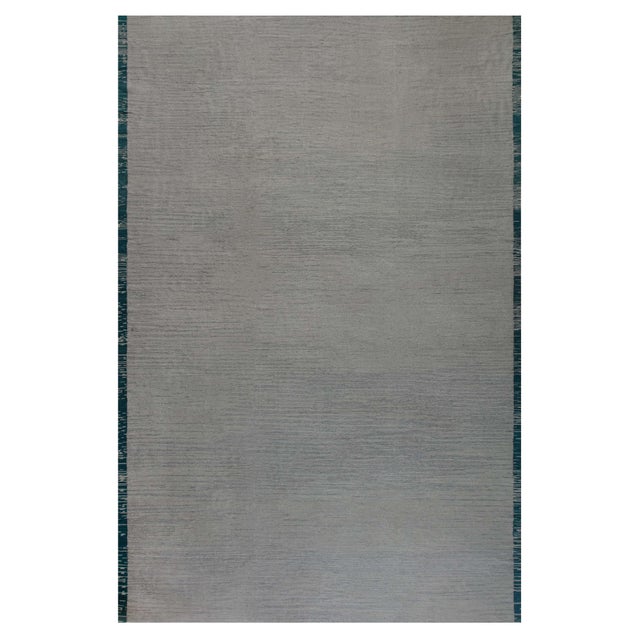 Contemporary Grey River Dance Handmade Wool Rug by Doris Leslie Blau For Sale