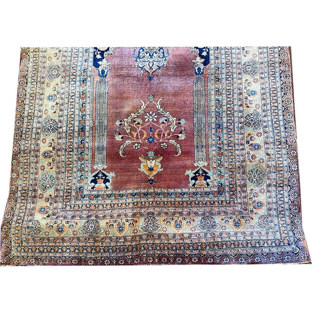 Antique Sensational 100% Silk Pesian Haji Jalilli Rug For Sale - Image 9 of 10