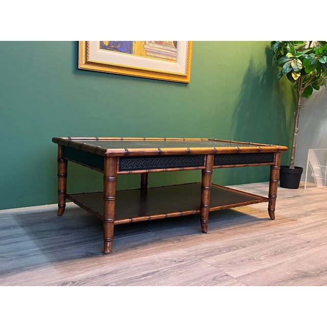 Late 20th Century Late 20th Century Faux Bamboo Coffee Table For Sale - Image 5 of 11