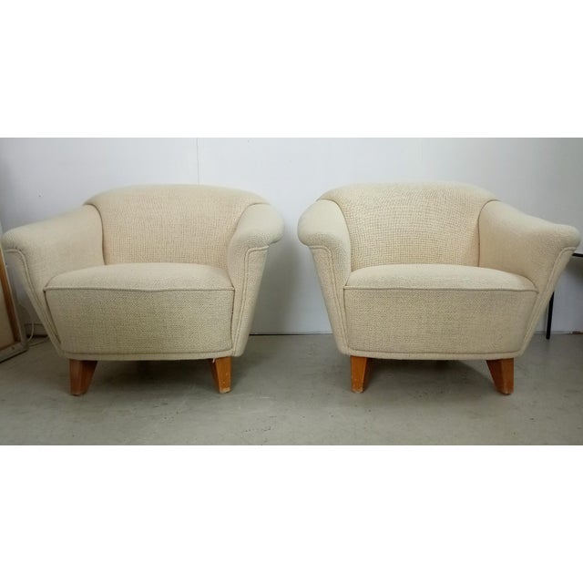Mid-Century Modern Set of Vintage Chairs with Wool from Walter Knoll, 1950s, Set of 2 For Sale - Image 3 of 11