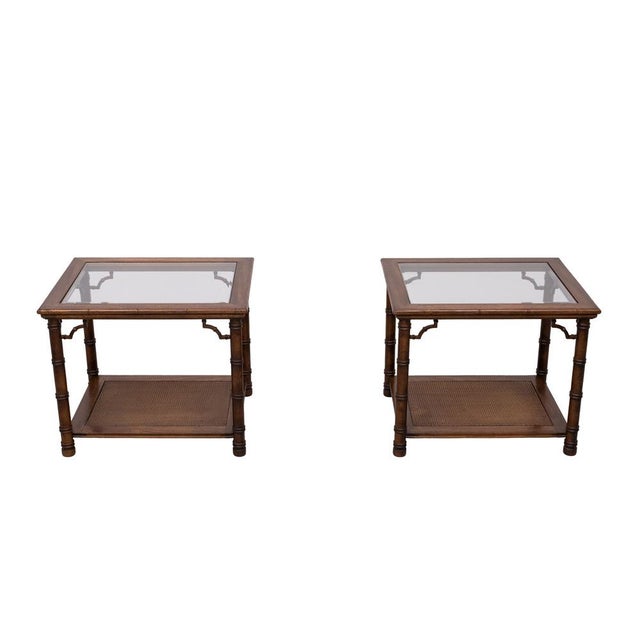 Chinese Chippendale Faux Bamboo Side Tables, 1970s, Set of 2 For Sale - Image 6 of 9