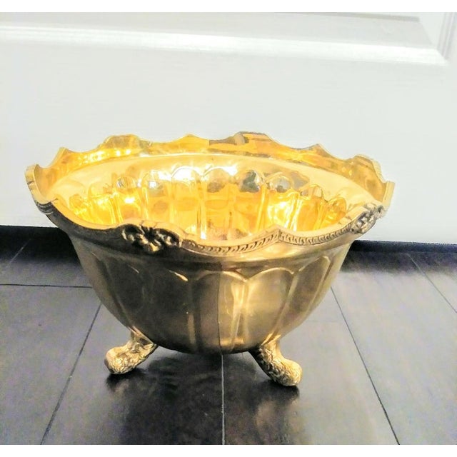 Vintage Brass Large Footed Bowl Planter Chairish