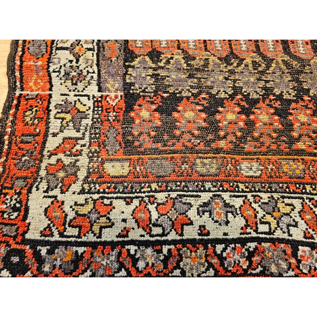 Vintage Persian Malayer Area Rug, Hand-Knotted Wool, Geometric Paisley Pattern, 5x7, Brown & Red For Sale - Image 14 of 17