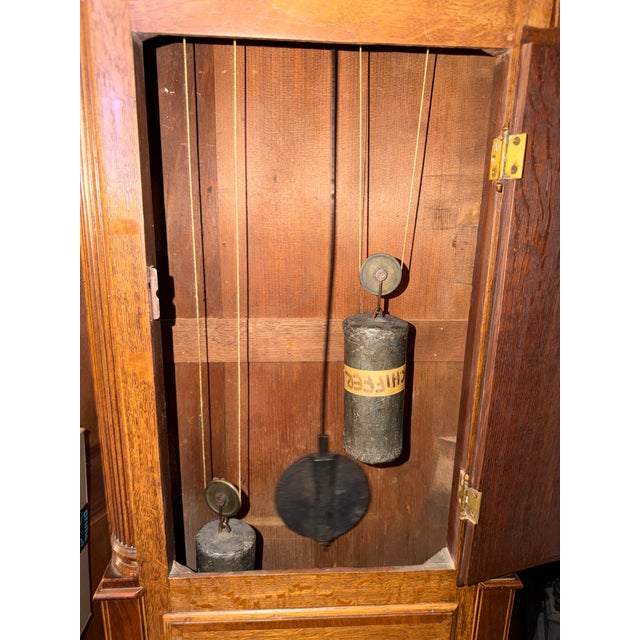 Wood Early 19th Century Late Georgian Period English Grandfather Clock With Moon Phase Dial For Sale - Image 7 of 10