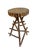 Authentic antique Adirondack twig side table showcasing classic rustic craftsmanship and organic form. This charming piece...