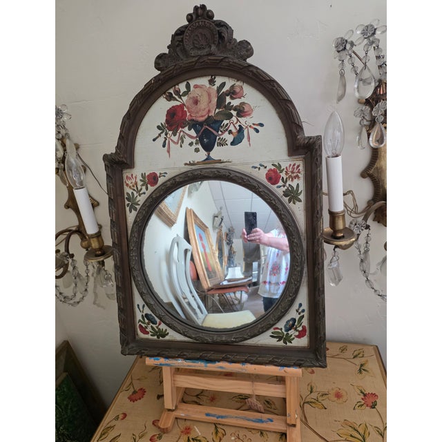 Painted Clock Face Tole Bullseye Mirror For Sale - Image 11 of 12