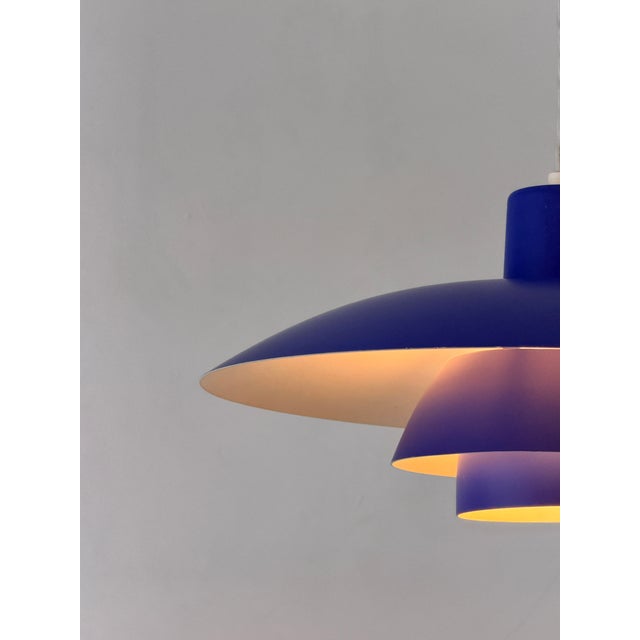 Metal Blue PH 4/3 Pendant Lamp by Poul Henningsen for Louis Poulsen, Denmark, 1970s For Sale - Image 7 of 18