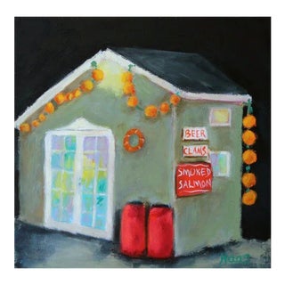 Nocturnal Fish Shack — Fort Bragg Oil Painting For Sale