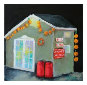 Nocturnal Fish Shack — Fort Bragg Oil Painting