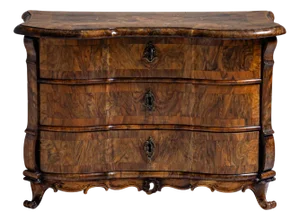 Baroque Miniature Chest of Drawers in Walnut, Mid-18th Century