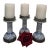 Vintage Thai Blue & White Porcelain Candlestick Holders - Set of 3 For Sale
