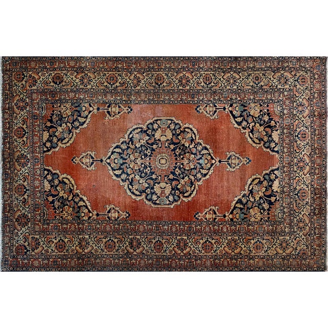 Introducing the exquisite Sarouk Feraghan, a timeless rug dating back to the late 1880s and remarkably preserved in...