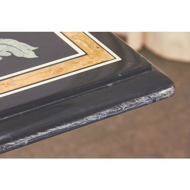 Black Mosaic Resin and Wood Table, 1970s For Sale - Image 8 of 18