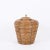 Wood Large French Riviera Basket in Rattan & Brass, Italy, 1970s For Sale - Image 7 of 12