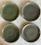 Set of 4 small plates by Russel Wright in a beautiful Cedar Green with light speckles. Partial makers mark present on 2 of...