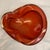Glass C. 1960s Alfredo Barbini Murano Persimmon Orange Glass Vide-Poche With Gold Flecks For Sale - Image 7 of 9