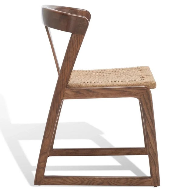 Wood Jamal Woven Dining Chair - Walnut/Natural, Set of 2 For Sale - Image 7 of 11