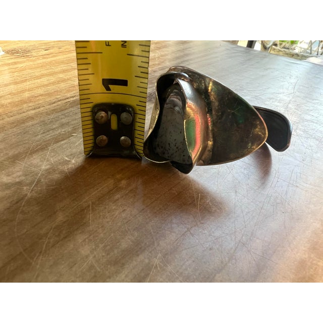 Small Vintage Roger and Sonaa Silver Wrist Cuff With Stone For Sale - Image 12 of 12