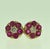 3 Carat Ruby & Diamond Floral Cluster Flower Stud Earrings 14 Karat Yellow Gold For Sale In New York - Image 6 of 18
