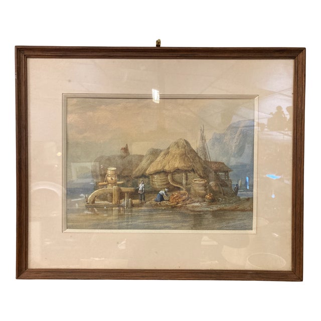 Eugène Bourgeois, The Capstan, 1800s, Watercolor, Framed For Sale