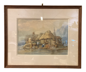 Eugène Bourgeois, The Capstan, 1800s, Watercolor, Framed