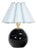 Regina Andrew Giorgio Black Glass Mini Lamp, Natural Brass with Mist Blue Scalloped Shade For Sale