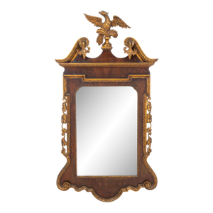 George II Style Mahogany & Parcel Gilt Mirror