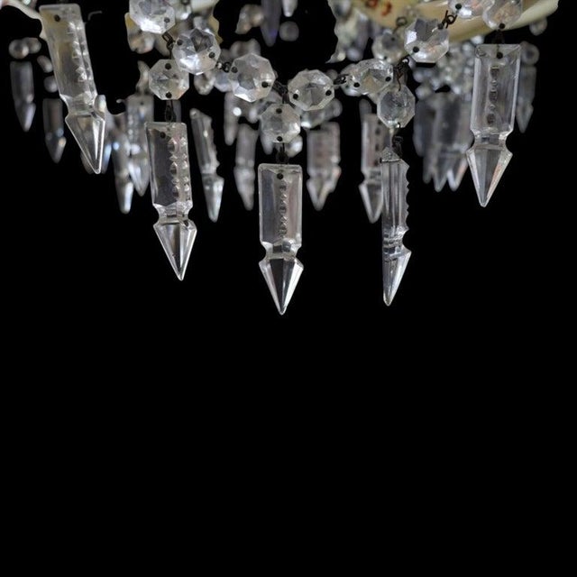 1940s Italian Capodimonte Style Crystal & Hand Painted Porcelain & Glass 12-Light Chandelier For Sale - Image 10 of 11