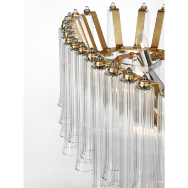Traditional Julie Neill for Visual Comfort Signature Lorelei X-Large Oval Chandelier in Gild with Clear Glass For Sale - Image 3 of 8