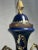 Antique Sevres Style Cobalt Blue Porcelain Vase, Double Handled Lidded Urn For Sale - Image 4 of 14
