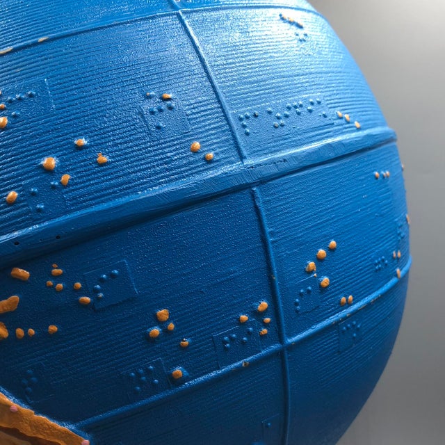 Vintage Globe for Blind People in Louis Braille, 1940s For Sale - Image 12 of 16