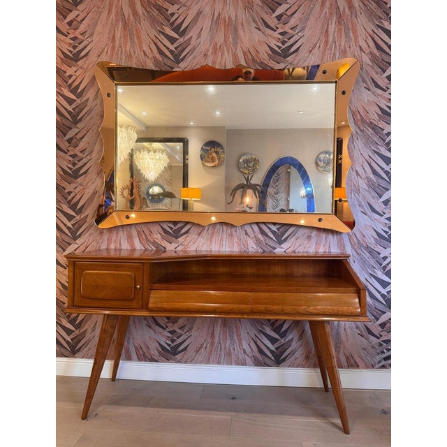 Polished Walnut Console Table from Melchiorre Bega, 1950s For Sale - Image 9 of 10