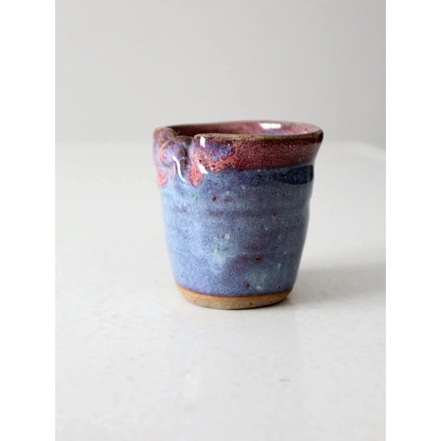 Blue Vintage Studio Pottery Vase For Sale - Image 8 of 11