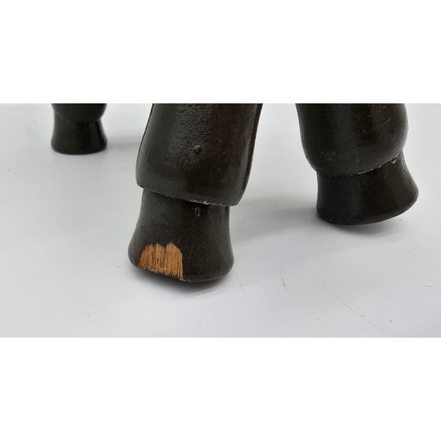 Brown Antique German Schoenhut Humpty Dumpty Circus Elephant W. Blanket & Head Piece Wooden Toy For Sale - Image 8 of 13