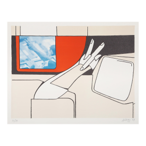 On the Moon, 1969 Signed Screenprint by Valerio Adami