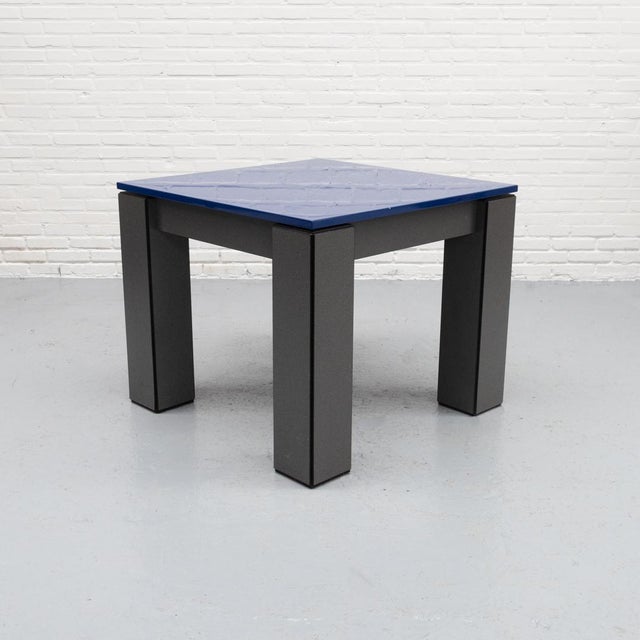 Postmodern Postmodern Blue Dining Table, 1980s For Sale - Image 3 of 12